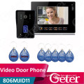 9" Color Monitor Touch Key Rfid Card Video Door Phone Doorbell Intercom System IR Camera